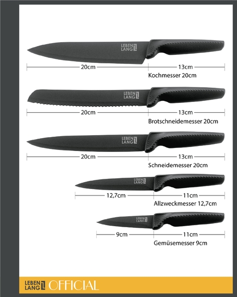 LBKK0607 Bộ dụng cụ, dao nhà bếp LEBENLANG 5 món
