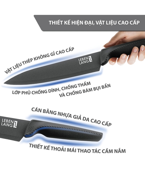 LBKK0607 Bộ dụng cụ, dao nhà bếp LEBENLANG 5 món