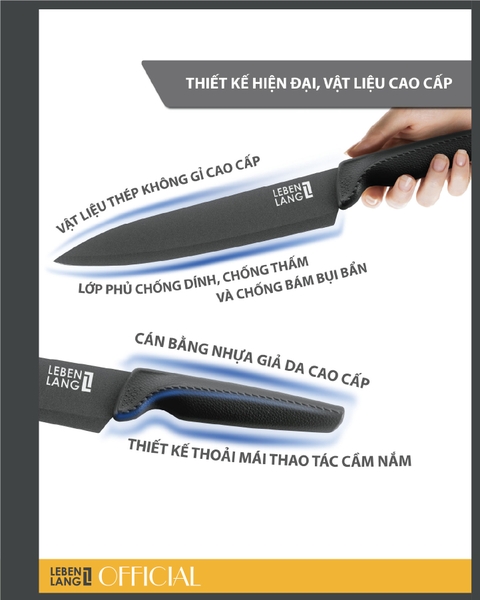 LBKK0607 Bộ dụng cụ, dao nhà bếp LEBENLANG 5 món