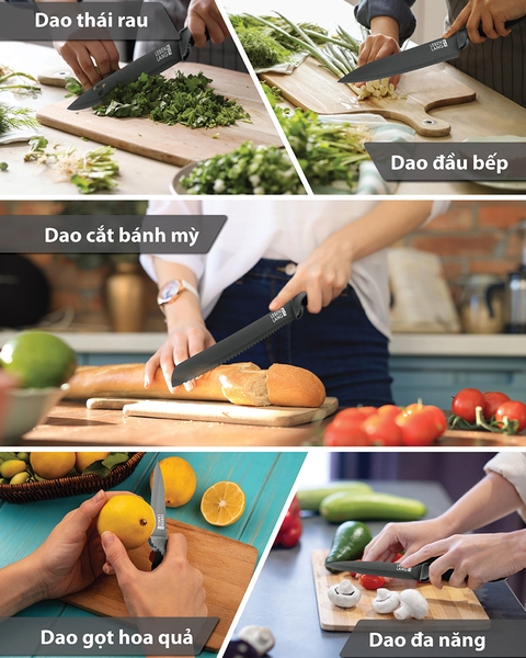 LBKK0607 Bộ dụng cụ, dao nhà bếp LEBENLANG 5 món