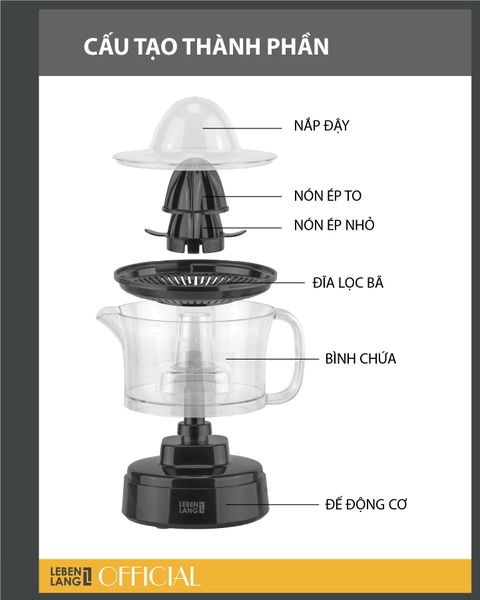 LBL3383 - Máy vắt cam LEBENLANG 40W 500ML