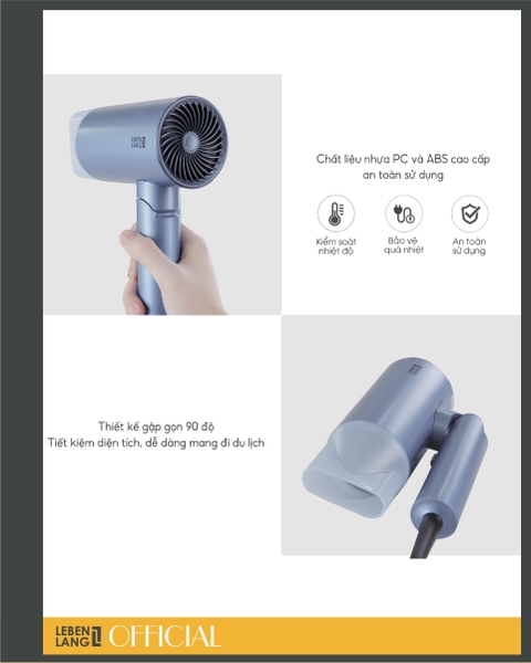 LBL3033 - Máy sấy tóc công nghệ ion LEBENLANG 2000W