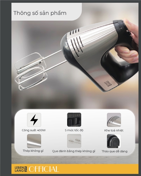 LBL8908 - Máy đánh trứng đa năng LEBENLANG