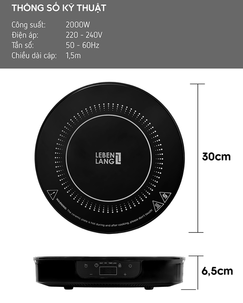LBII5505 - Bếp từ đơn mặt kính LEBENLANG 2000W