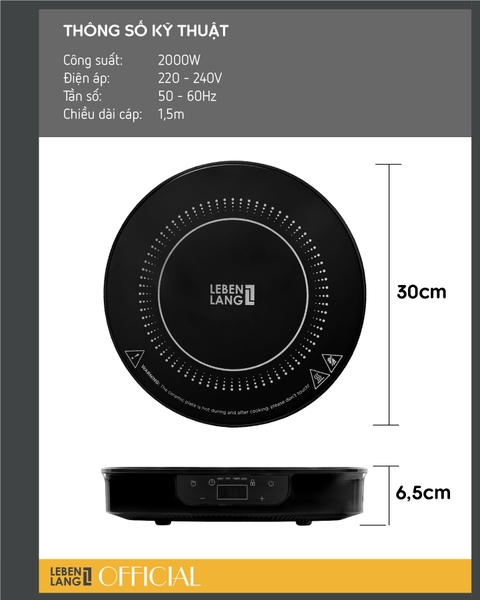 LBII5505 - Bếp từ đơn mặt kính LEBENLANG 2000W