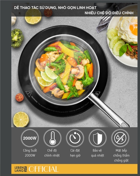 LBII5505 - Bếp từ đơn mặt kính LEBENLANG 2000W