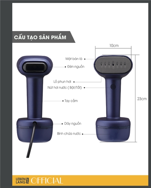 LBL3087 - Bàn là hơi nước cầm tay LBL3087 1800W 260ml