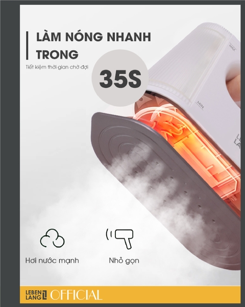 LBL5287 - Bàn là hơi nước cầm tay du lịch LEBENLANG 1200W 100ml