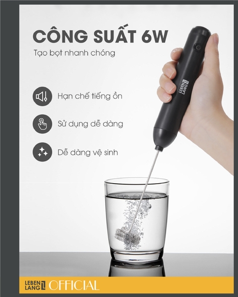 LBL4588 - Máy tạo bọt, đánh trứng cầm tay đa năng LEBENLANG 6W sạc pin