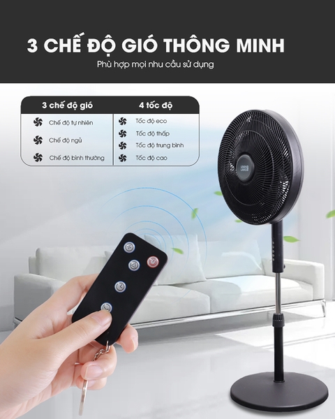 LBL1863 - Quạt điện Lebenlang đa chức năng, có điều khiển từ xa chiều cao 150cm 55W