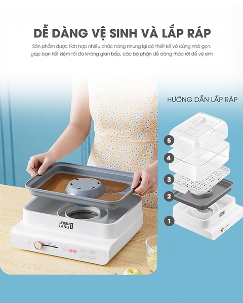 LBEL5031 - Nồi hấp Lebenlang 3 tầng 18000ml