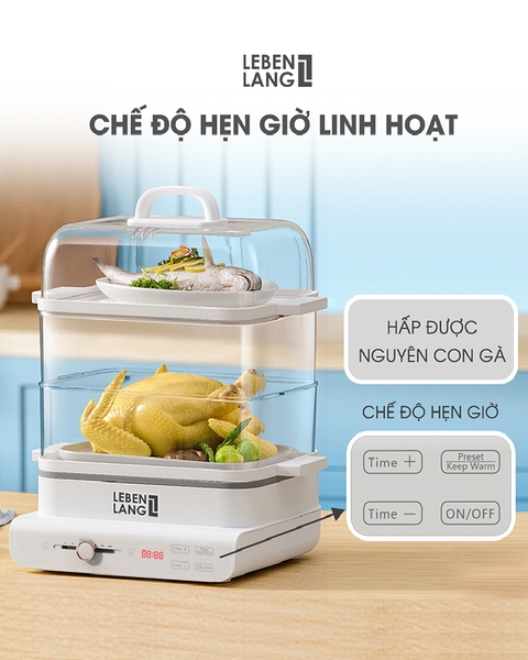 LBEL5031 - Nồi hấp Lebenlang 3 tầng 18000ml