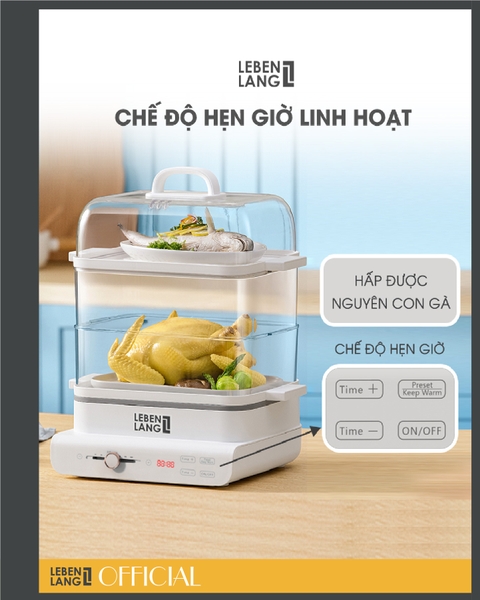 LBEL5031 - Nồi hấp Lebenlang 3 tầng 18000ml