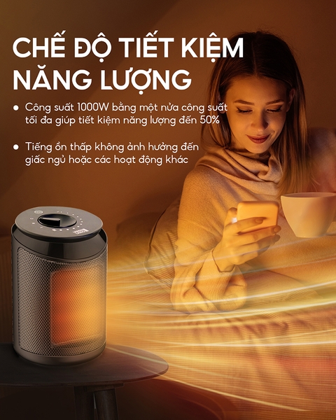 LBL0278 - Máy sưởi PTC gốm Lebenlang để bàn, điều khiển cơ