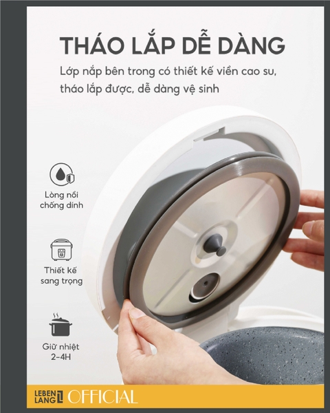 LBL0586 - Nồi cơm điện LEBENLANG 800ml 250W