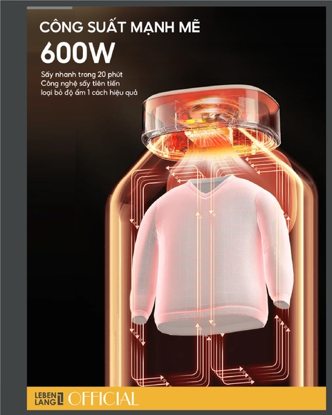 LBL6268 - Tủ sấy quần áo Lebenlang gấp gọn 600W sức chứa 10kg