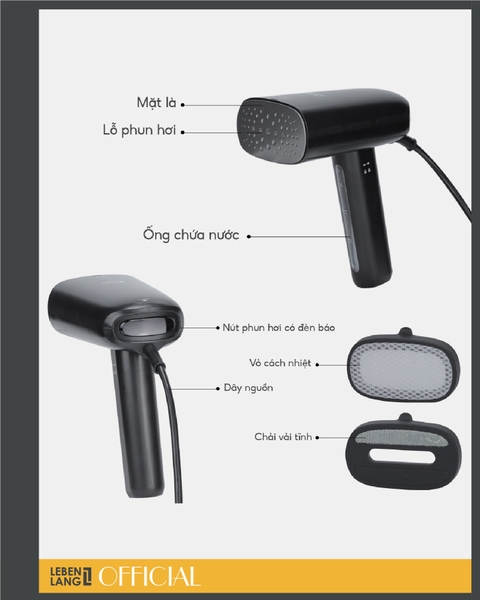 LBL5266 - Bàn là hơi nước cầm tay Lebenlang 800W 110ml
