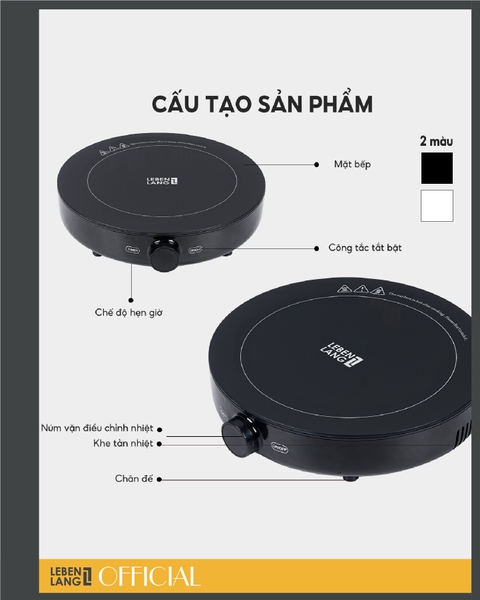 LBL5507 - Bếp từ đơn mặt kính điều khiển cơ LEBENLANG 2000W