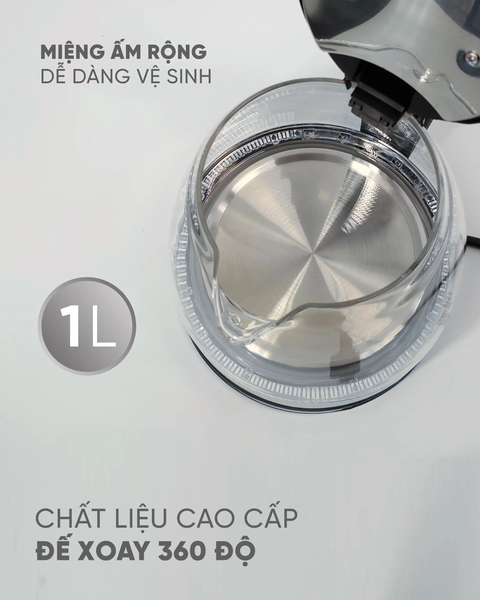 LBL2829 - Ấm siêu tốc, ấm thủy tinh Lebenlang LBL2829 dung tích 1000ml