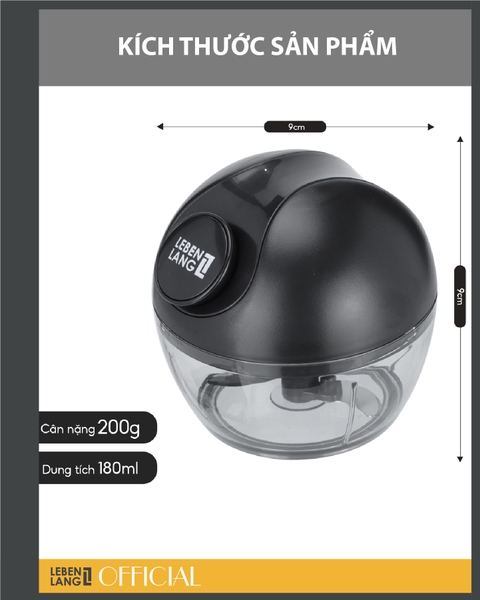 LBL3999 - Dụng cụ nhà bếp, máy xay cầm tay Lebenlang 180ml