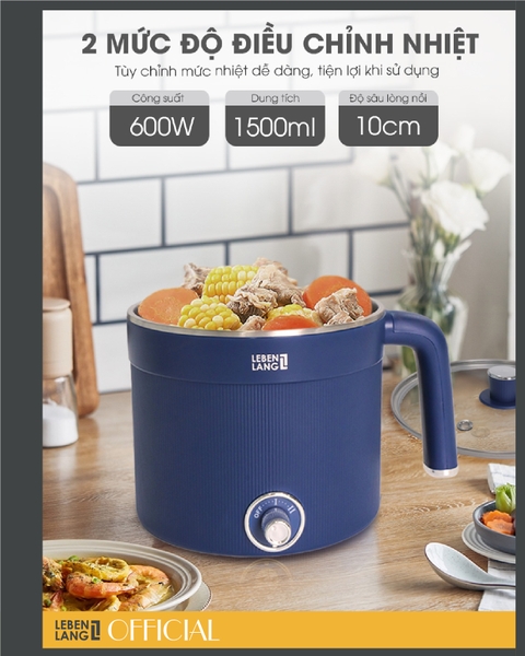 LBL0606-Nồi điện đa năng Lebenlang 600W dung tích 1500ml