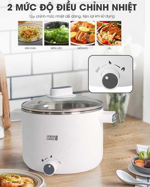 LBL0303-Nồi điện đa năng Lebenlang 600W dung tích 1200ml