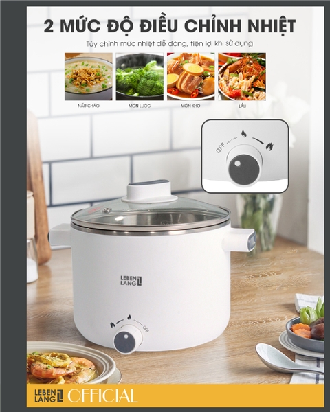 LBL0303-Nồi điện đa năng Lebenlang 600W dung tích 1200ml