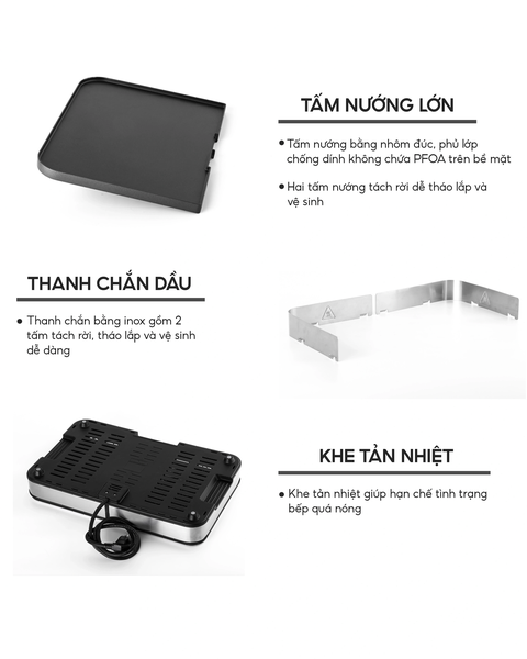 LBL8586 - Bếp nướng điện đôi không khói LEBENLANG 2000W