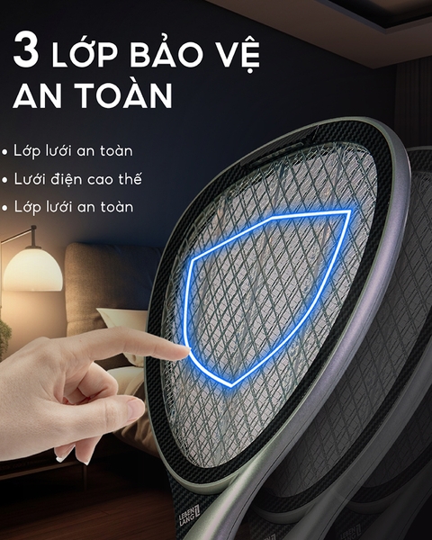 LBL0101 - Vợt muỗi điện thông minh Lebenlang kiêm đèn bắt muỗi 2in1 tự động, công suất 2W