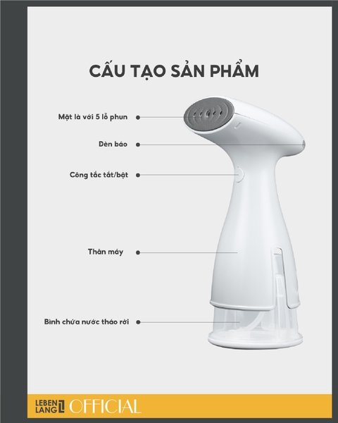 LBL5233 - Bàn là hơi nước cầm tay LBL5233 800W 180ml