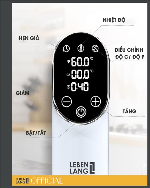 LBS4648 - Máy nấu chậm Lebenlang màn hình LED cảm ứng, 1200W