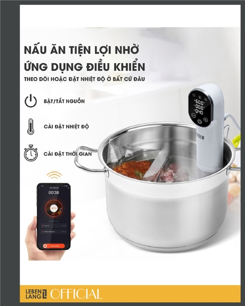 LBS4648 - Máy nấu chậm Lebenlang màn hình LED cảm ứng, 1200W
