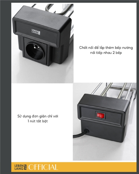 LBL1933 - Bếp nướng điện mặt đá LEBENLANG không khói 450W