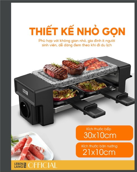 LBL1933 - Bếp nướng điện mặt đá LEBENLANG không khói 450W