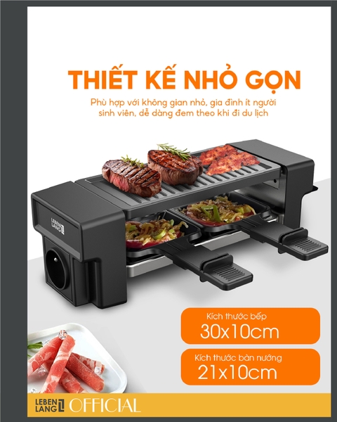 LBL1932 - Bếp nướng điện chống dính LEBENLANG không khói 450W