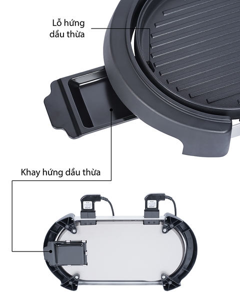 LBTT0805 - Bếp lẩu nướng đa năng, nồi lẩu riêng biệt Lebenlang 2000W