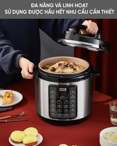 LBEE0908 - Nồi áp suất điện tử đa năng LEBENLANG 1000W 6000ml
