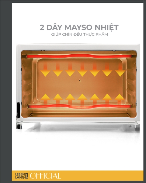 LBMT8683 - Lò nướng mini đa năng LEBENLANG 800W 12L