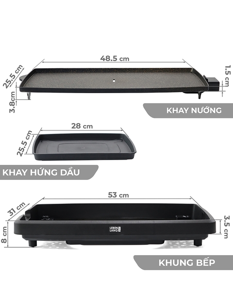 LBEE5656 - Bếp nướng điện LEBENLANG không khói 1800W