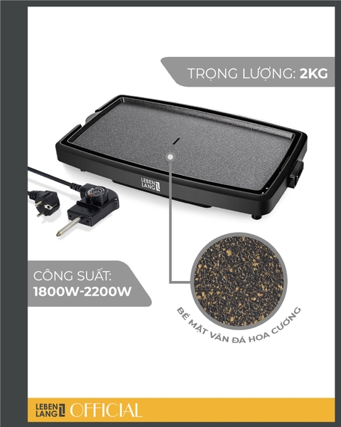 LBEE5656 - Bếp nướng điện LEBENLANG không khói 1800W