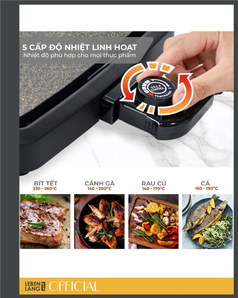LBEE5656 - Bếp nướng điện LEBENLANG không khói 1800W