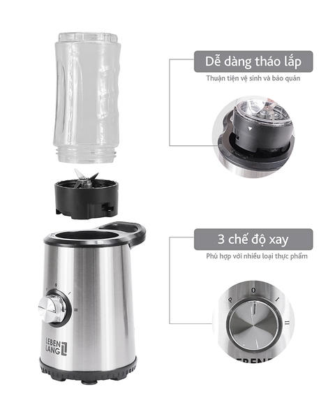 LBSP8648 - Máy xay sinh tố tiện lợi LEBENLANG 350W dung tích 600ml, 300ml