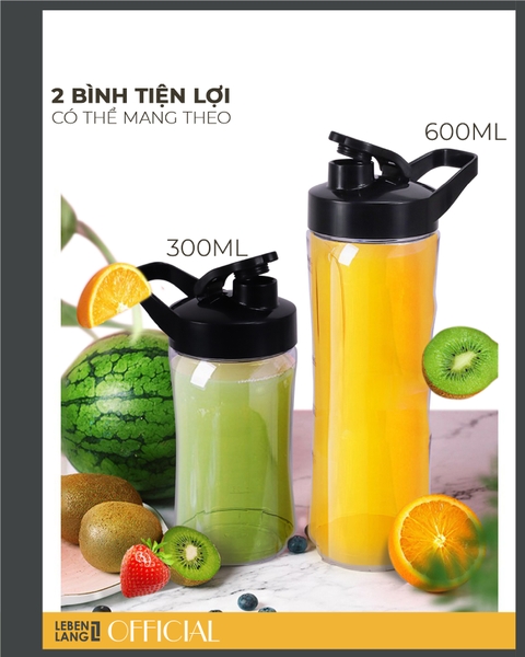 LBSP8648 - Máy xay sinh tố tiện lợi LEBENLANG 350W dung tích 600ml, 300ml