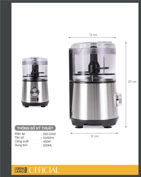 LBMF8906 - Máy xay thực phẩm đa năng Lebenlang 400W 500ml