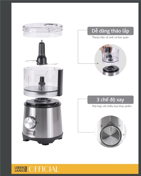 LBMF8906 - Máy xay thực phẩm đa năng Lebenlang 400W 500ml