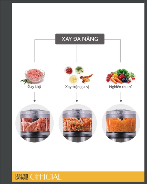 LBMF8906 - Máy xay thực phẩm đa năng Lebenlang 400W 500ml