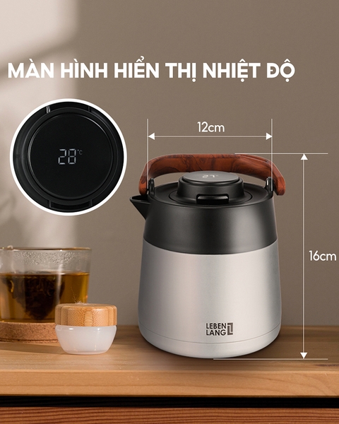 LBL3031 - Bình giữ nhiệt inox có lõi lọc trà Lebenlang 1000ml