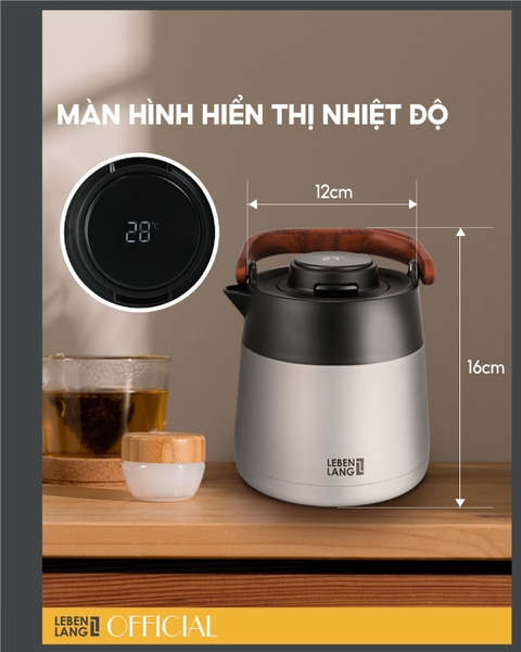 LBL3031 - Bình giữ nhiệt inox có lõi lọc trà Lebenlang 1000ml