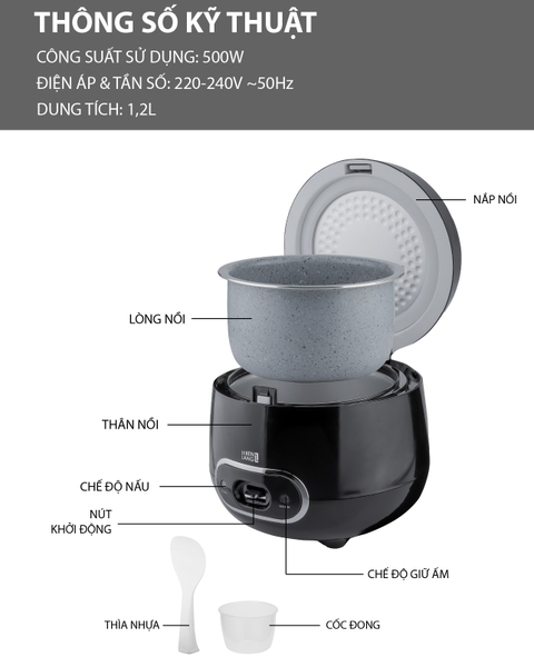 LBL0583 - Nồi cơm điện LEBENLANG 800ml 250W