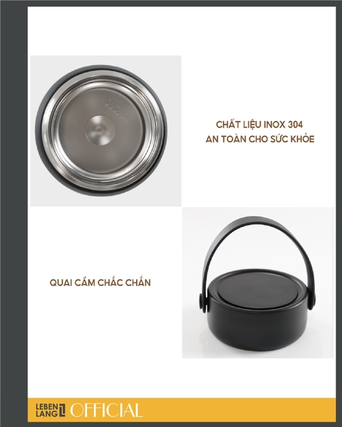 LBL3038 - Hộp giữ nhiệt inox kèm thìa Lebenlang 700ml